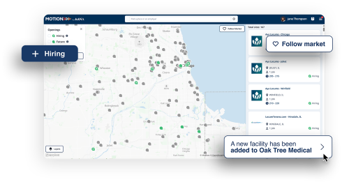 MOTION display map showing the follow market feature