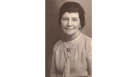 A portrait of Agatha C. Hodgins from the 1930s.